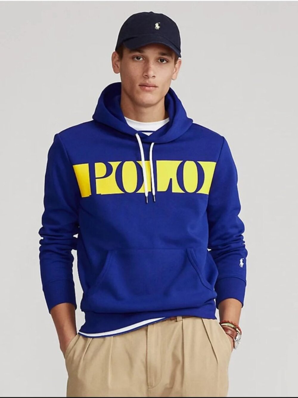 Men's Polo Ralph Lauren Spellout & Pony Pullover Hoodie -Size S
